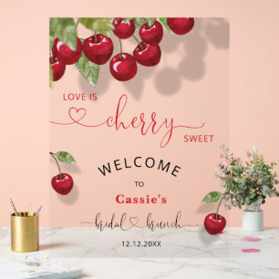 Cherry Fruit Bridal Brunch Welcome Acrylic Sign