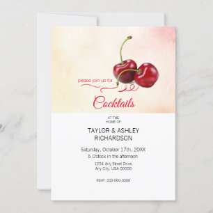 Cherry Fruit Cocktail Party Invitation