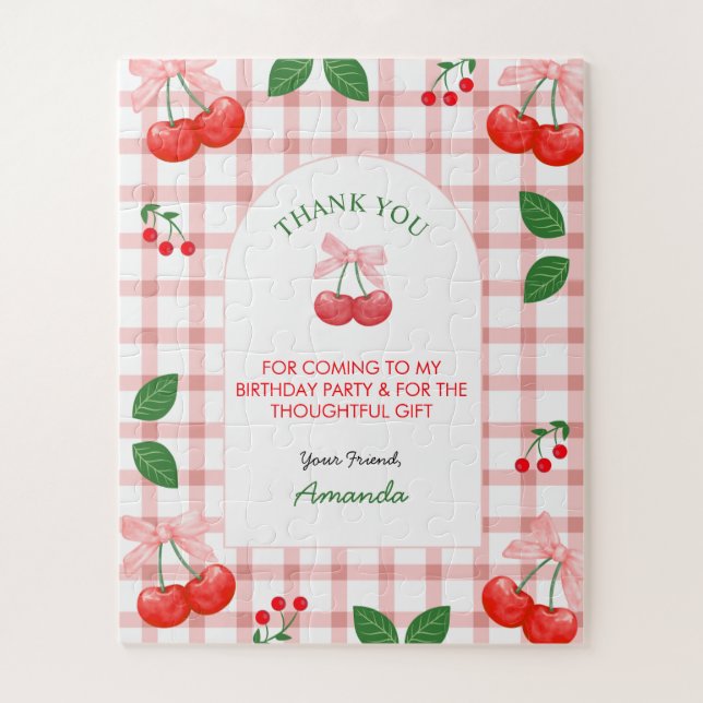 Cherry Fruit First Birthday Party Gift Girl Jigsaw Puzzle (Vertical)