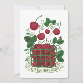 Cherry Fruit Food Prunus Sweet Basket  Invitation