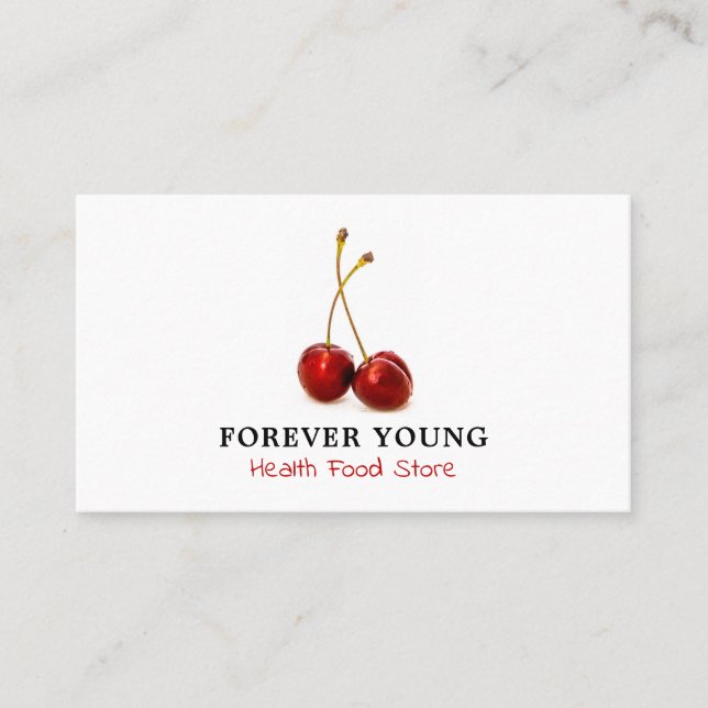 Cherry Fruit, Health Food Store Business Card (Front)
