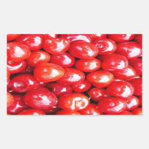 Cherry Fruit Health Remind Healthy Pink Passion Be Rectangular Sticker