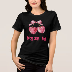 Cherry fruit Illustration Wey Aye Pet Tri-Blend Shirt