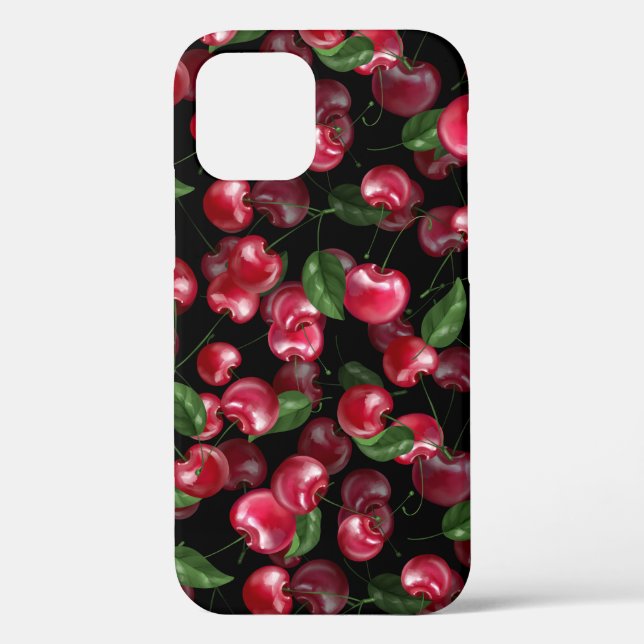 Cherry Fruit on black Case-Mate iPhone Case (Back)