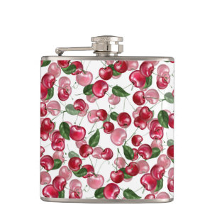 Cherry Fruit pattern Hip Flask