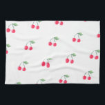 Cherry Fruit Pattern Modern Lovely Cute Pink Tea Towel<br><div class="desc">Cherry Fruit Pattern Modern Lovely Cute Pink</div>