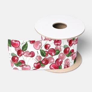 Cherry Fruit pattern  Satin Ribbon