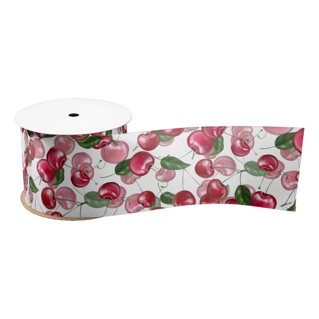 Cherry Fruit pattern  Satin Ribbon (Spool)