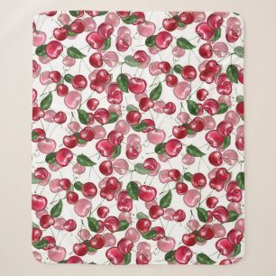 Cherry Fruit pattern Sherpa Blanket