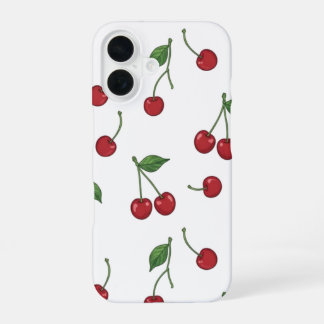Cherry Fruit Repeat Pattern Design iPhone 16 Case