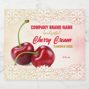 Cherry Fruit Soda Pop Bottle Label