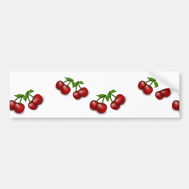 Cherry fruits on white bumper sticker (Front)