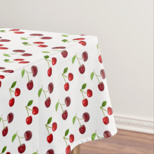 Cherry Fruits on White Tablecloth