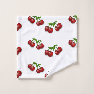Cherry fruits on white wash cloth