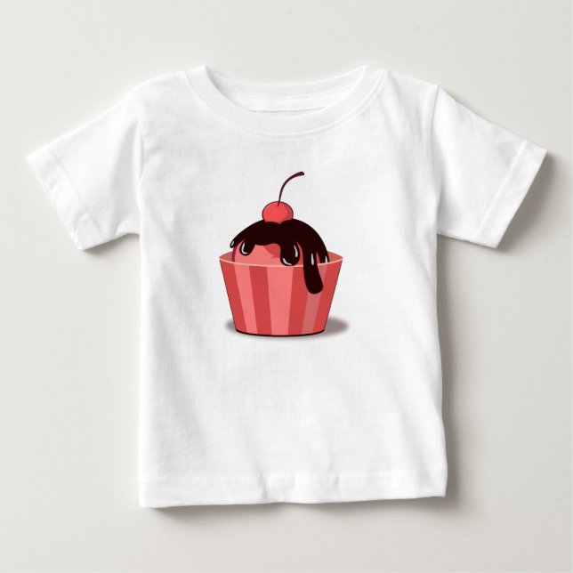Cherry Fudge Sundae Toddler Ruffle Tee (Front)