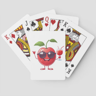 Cherry Fun Cheerful Vacation Tropical Drink Party Playing Cards