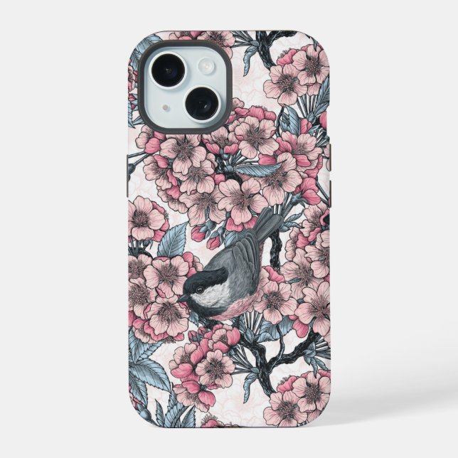 Cherry garden iPhone 15 case (Back)