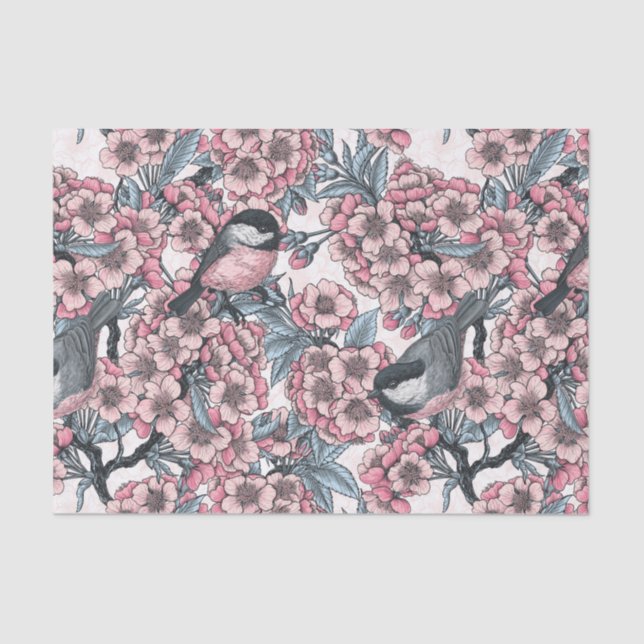 Cherry garden tissue paper (Front)