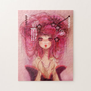 Cherry geisha jigsaw puzzle