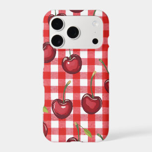 Cherry Gingham iPhone Case Cherry Red
