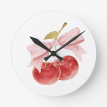 Cherry girl room decor, Pink Coquette Bow Cherry