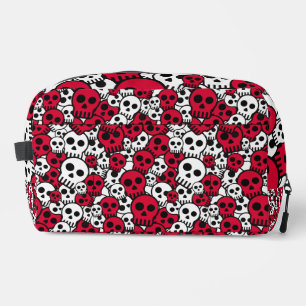Cherry Gothic Skull Pattern Print Dopp Kit