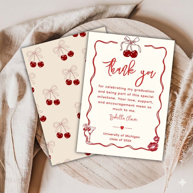 Cherry Graduation Thank You Card Class 2026 (Creator Uploaded)