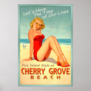 Cherry Grove Beach Long Island New York Pin U Poster