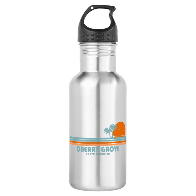Cherry Grove Beach South Carolina Sun Palm Trees 532 Ml Water Bottle (Front)
