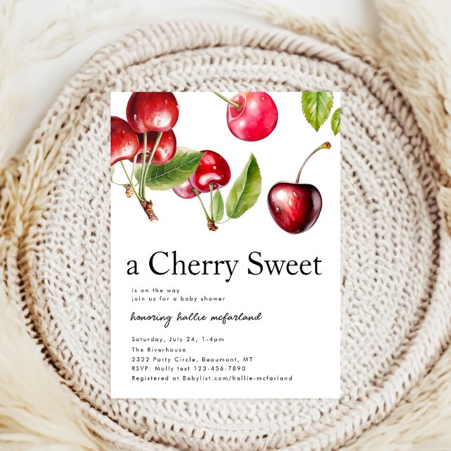 Cherry Heart Baby Shower Invitation (Creator Uploaded)