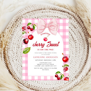 Cherry Heart Baby Shower Invitation