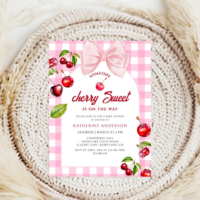 Cherry Heart Baby Shower Invitation (Creator Uploaded)