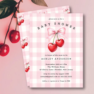 Cherry Heart Baby Shower  Invitation