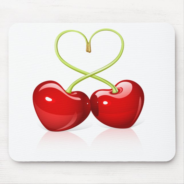 Cherry Heart Mouse Mat (Front)