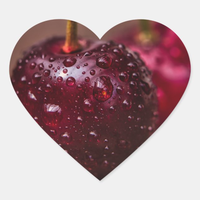 Cherry  heart sticker (Front)