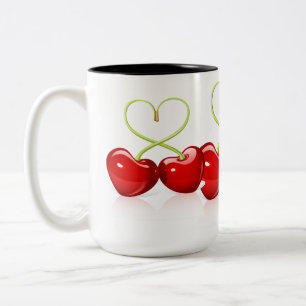 Cherry Heart Two-Tone Coffee Mug
