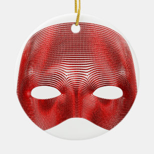 Cherry Inferno Divine Mask Ceramic Tree Decoration