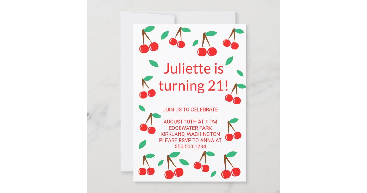 Cherry Invitation | Zazzle