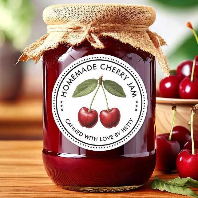 Cherry jam custom sticker for your homemade recipe (Creator Uploaded)