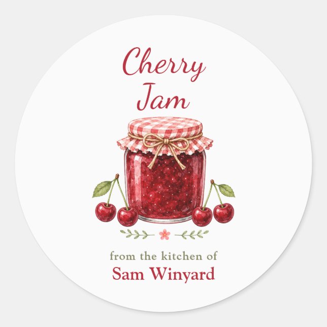 Cherry Jam From the Kitchen Of Label (Front)