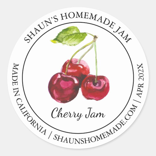 Cherry Jam Modern label (Front)