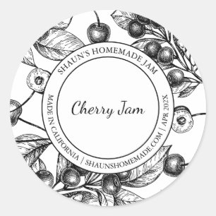 Cherry Jam Sketch Modern label