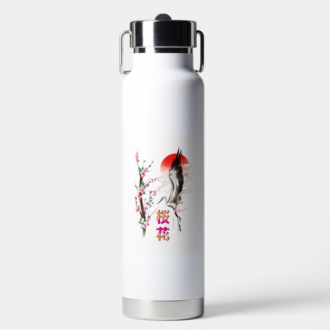 Cherry Japan Pastel Sakura Water Bottle (Front)