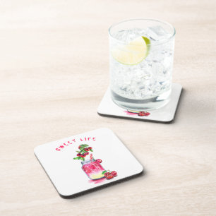 Cherry Juice Cool Drink Fruits Coaster