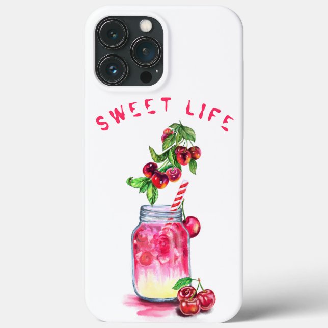 Cherry Juice Cool Drink Fruits iPhone Case (Back)