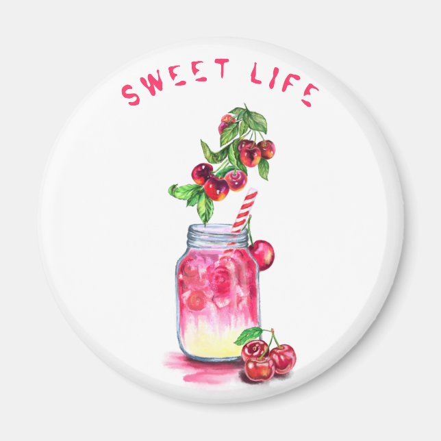 Cherry Juice Cool Drink Fruits Magnet (Front)