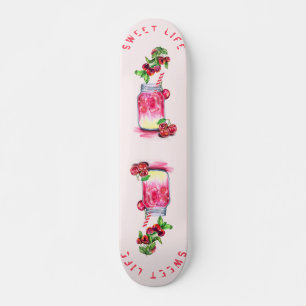 Cherry Juice Cool Drink Fruits Summer Skateboard