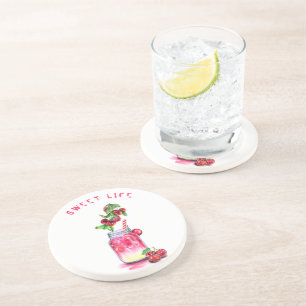 Cherry Juice Cool Drink Summer Fruits Coaster