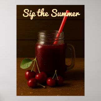 Cherry Juice Delight – Sip the Summe Poster
