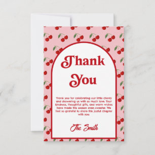 Cherry Kissed Baby Shower  Thank You Card
